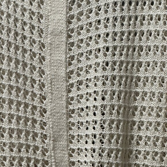 Prana women’s sz XL ivory open weave long sleeve sweater FLAW missing fabric tag - Picture 2 of 7